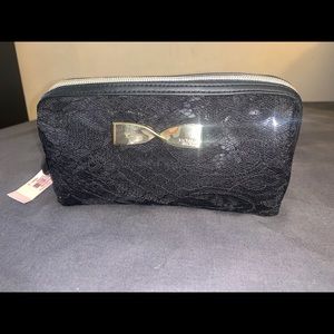 Victoria Secret black lace makeup bag